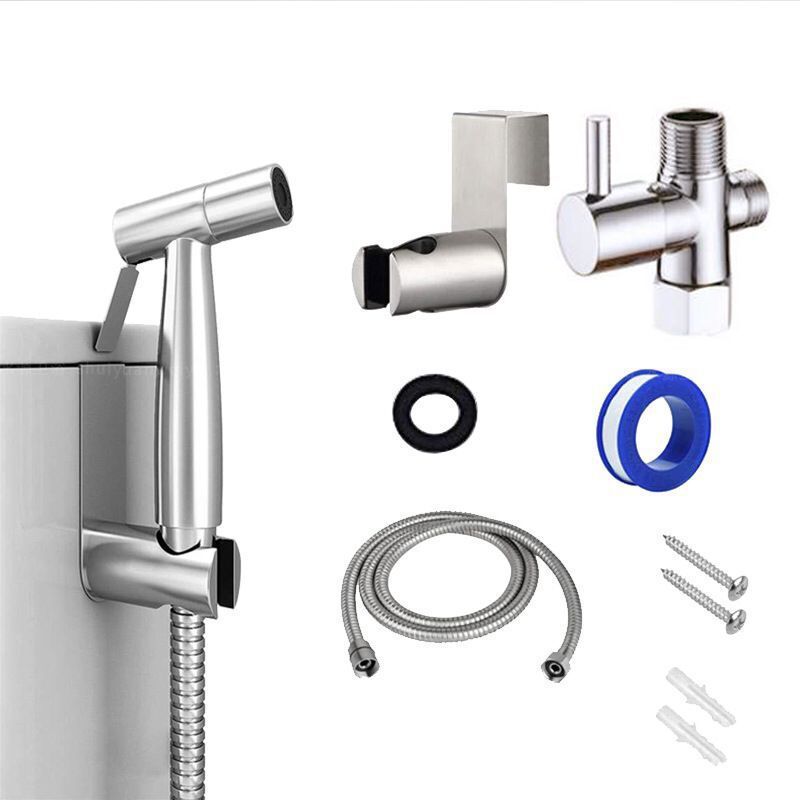 Toilet stainless steel spray gun, women's washbasin set, one inlet and two outlets Angle valve faucet, high-pressure nozzle, bathroom cleaner undefined