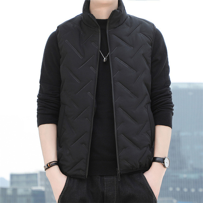 Otoño y invierno de nuevo tipo chaqueta de algodón de pluma para hombre chaleco de algodón para hombre collar grueso hombro calentamiento clip de marea