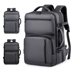 跨境商务电脑背包可扩容商务休闲双肩包可印LOGO差旅通勤手提背包