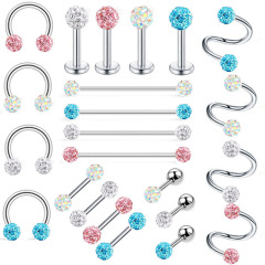 Alibaba Amazon Hot Selling Shambala Soft Clay Ball Full Diamond Earrings Hoop Earrings Lip Stud Wholesale