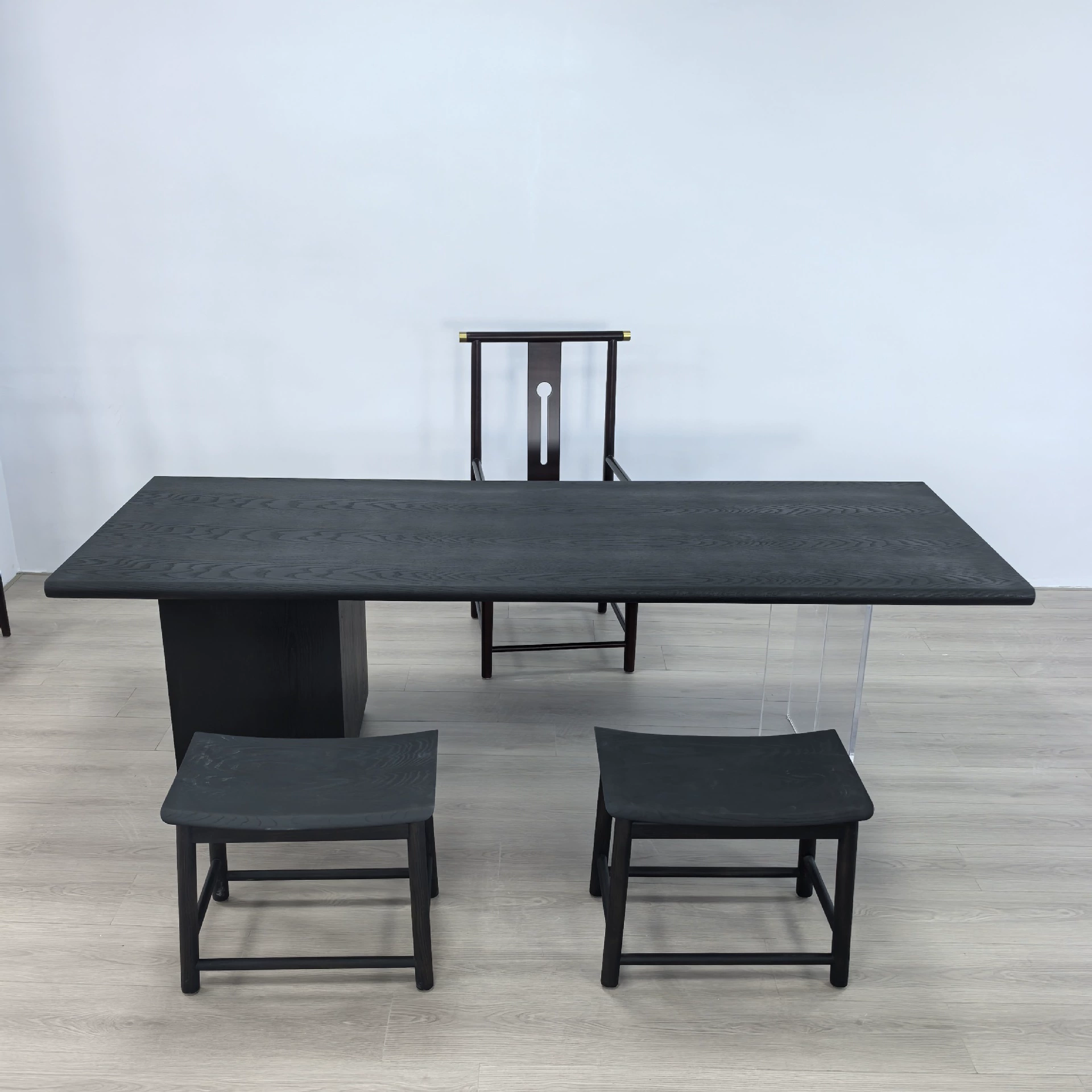 Современный подвесной чайный стол и стулья в комплекте с белым шпоном ясеня, чайный стол в стиле кунг-фу, современный минималистичный стол для чайной церемонии в стиле дзен.