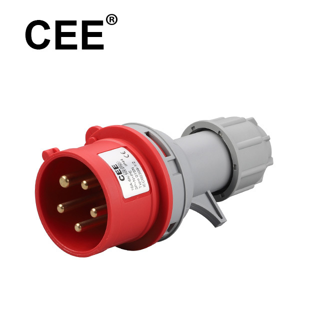 CEE-015N/025N工业插头 红色 IP44 16A 32A 380V 415V 3P+N+E CE