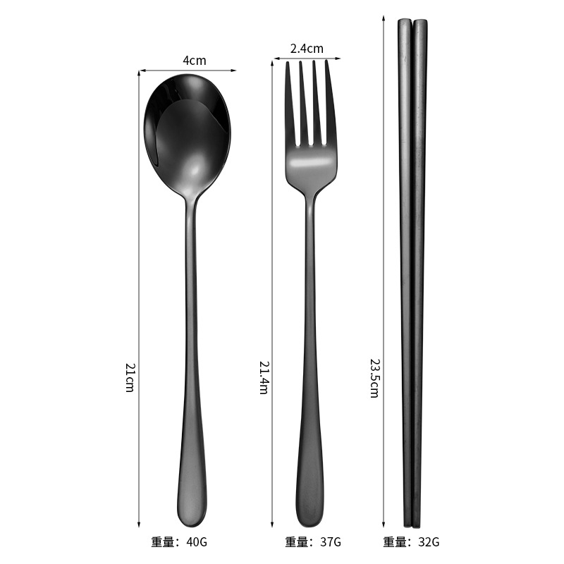 304 Coreano-Negro-Juego de 3 piezas