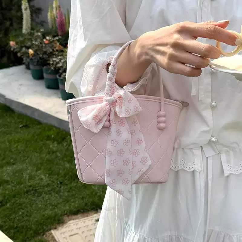 包包女士2025新款今年流行大容量粉色手提包高级感质感小众托特包