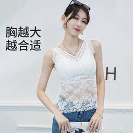 2026秋装蕾丝美背无钢圈文胸内衣背心C-G托胸防走光时尚名媛女款