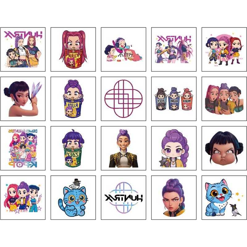 Hunter Girl Group Tattoo Stickers Cross-Border Cartoon New Children's Tattoo Stickers Cute Tattoo Stickers Water Transfer Tattoo Stickers