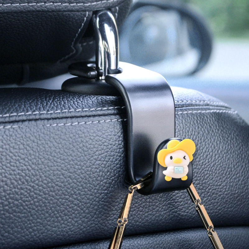 Asiento de coche ganchos traseros suministros interiores Bob Esponja niña asiento de coche coche coche lindo paraguas almacenamiento
