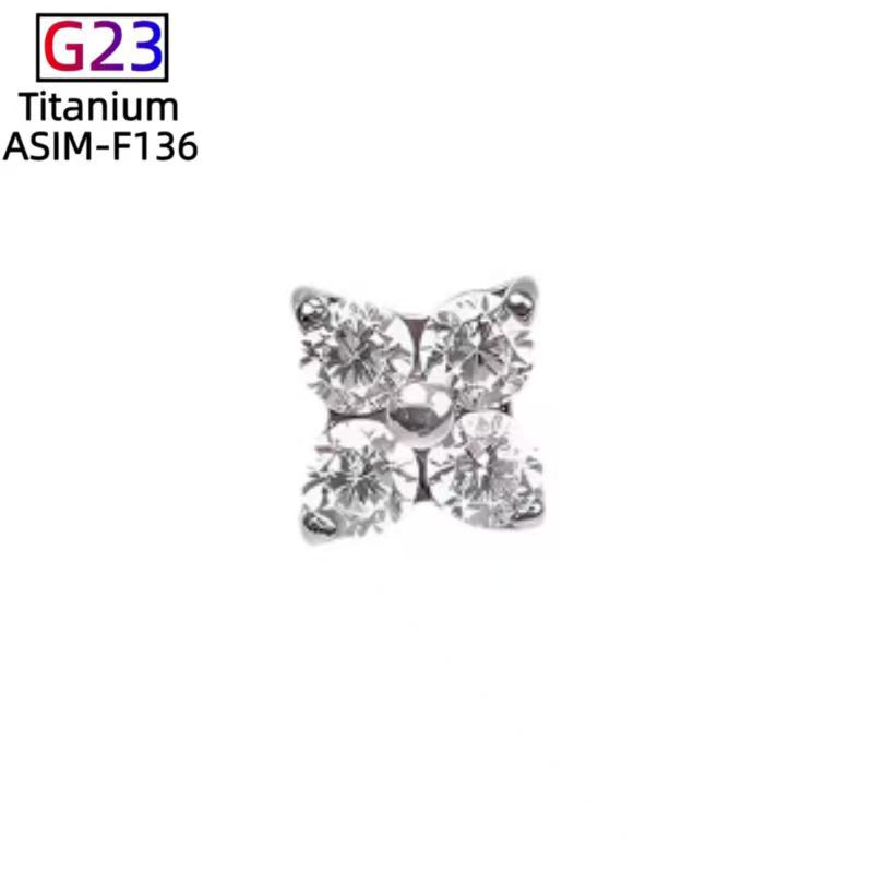 Pointed titanium steel lip stud product view