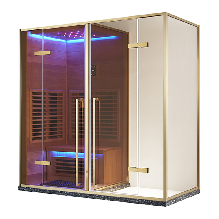 Fuente de la fábrica de lujo sauna general cuarto de baño sala de vapor en casa separación de vapor seco y húmedo partición de baño