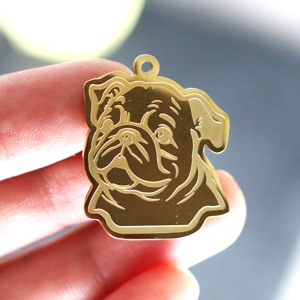 7g Weight Pendant Jewelry Making Type 1 Piece 2.3*2.9cm 304 Stainless Steel Dog Pendant