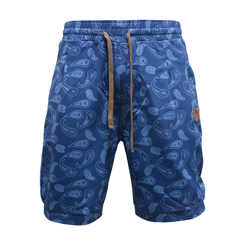 Capris da uomo casual con stampa personalizzata della nuova estate 2024 Pantaloncini traspiranti con lacci in cotone denim_voghion.com