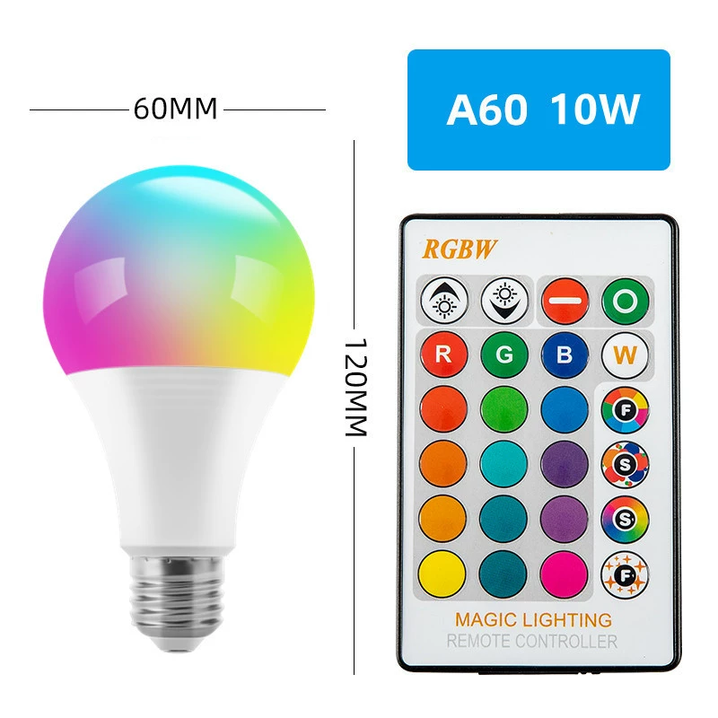Смарт-светодиодная лампа (LED), управление через приложение, RGB, изменение цвета 9W, эффект пузырей и граффити, пульт дистанционного управления
