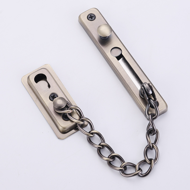 Cadena antirrobo sin perforaciones de acero inoxidable 304 engrosada perno de la puerta perno de la cadena de la puerta cadena del hotel hebilla antirrobo perno image 10