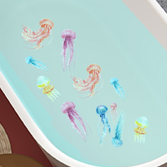 Shangyi SP-B029 Cartoon Jellyfish PVC Self-Adhesive Bathtub Decor Bathroom Waterproof Anti-Slip Wholesale Bathtub Sticker