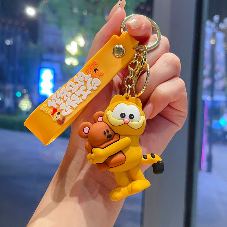 卡通加菲猫钥匙扣小挂件立体公仔汽车钥匙链学生书包挂饰厂家批发|undefined