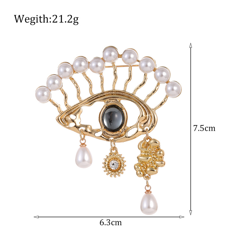 25g Weight Brooches Classification Zinc alloy Material Devil's Eye Pattern Elegant Retro Classic Style Pin Devil's Eye Zinc Alloy Plating Unisex Brooches 无
