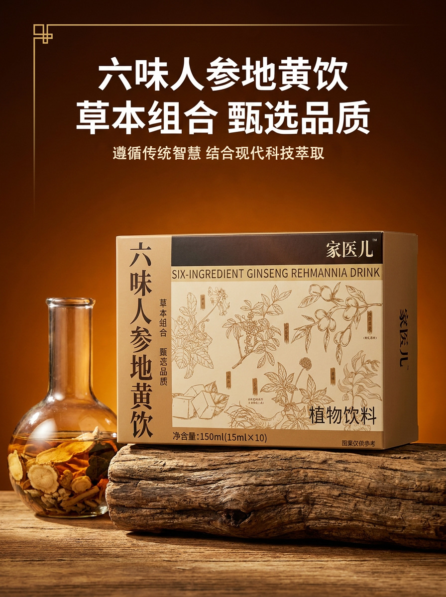 Liu Wei Di Huang Herbal Drink 150ml Ready-to-Drink Rehmannia Ginseng Tonic Oral Liquid in use