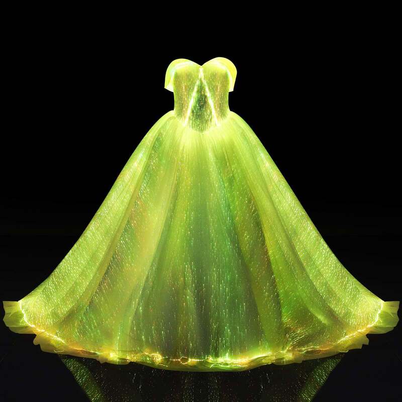 Fiber Optic Luminous Dress Princess Wedding Dress Led Luminous Skirt Women's Fashion Ball Gown Fashionable Luminous Evening Dress Fiber Optic Luminous Dress Princess Wedding Dress Led Luminous Skirt Women's Fashion Ball Gown Fashionable Luminous Evening Dress