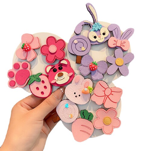 Baby cute broken hair stickers, children's flower hair accessories, princess bangs stickers, cartoon baby magic stickers, girls' magic stickers