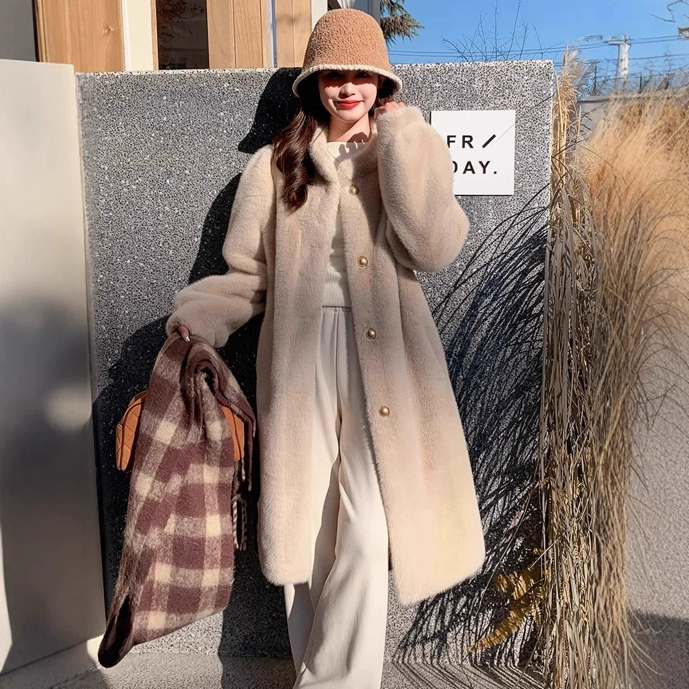 Winter long velvet jacket, mid-length, increased thickness