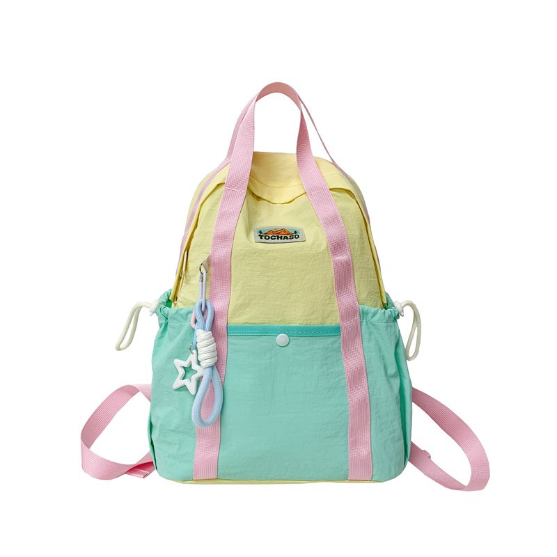Mochila de color de contraste de moda para niños y niñas, mochila escolar de escuela primaria de gran capacidad, mochila de viaje para niños ligera y casual