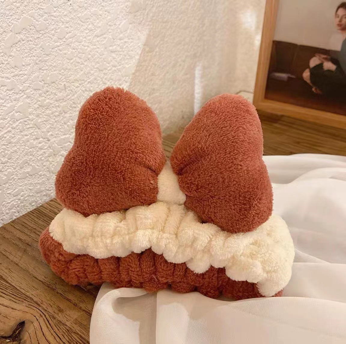 Lavado de la cara banda de pelo de moda femenina Coreana Red diadema roja estudiante dulce Linda máscara de maquillaje banda de pelo horquilla