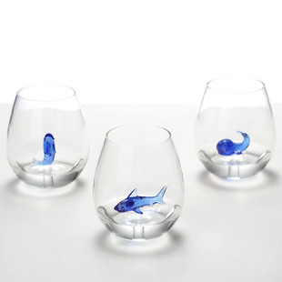 Three-dimensional animal glass drinking cup advanced sense egg-shaped juice beverage cup high color transparent glass single-layer cup