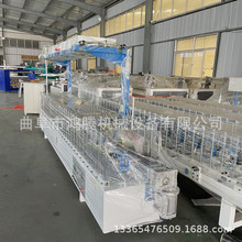 鸿腾铝型材门套板全自动包覆机自动上条码条PVC扣板拼板线条覆膜