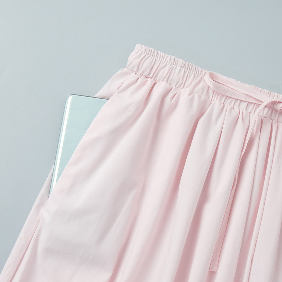 Quần harem ống rộng cotton dáng lửng lưng vừa phong cách đường phố — Màu hồng, Màu kaki, Màu mơ, Màu xanh da trời chi tiết 21