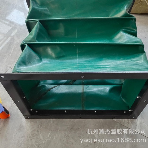 批发法兰绿色方形通风软连接管  红色耐高温吸尘软管 硅胶排风管