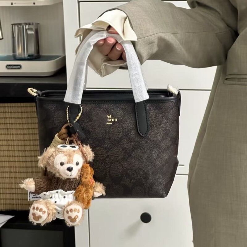 Koujia's New City15 Mini Tote Shopping Bag Letter Printed Genuine Leather Satchel Diagonal Classic Presbyopic Women's Bag