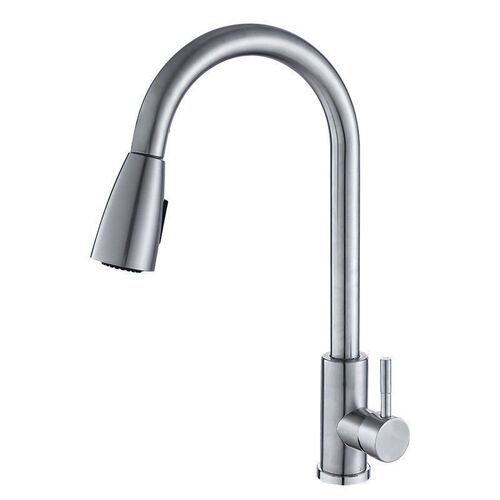 304 stainless steel dual outlet extendable kitchen cold and hot water faucet swivel washing basin sink pull-out faucet
