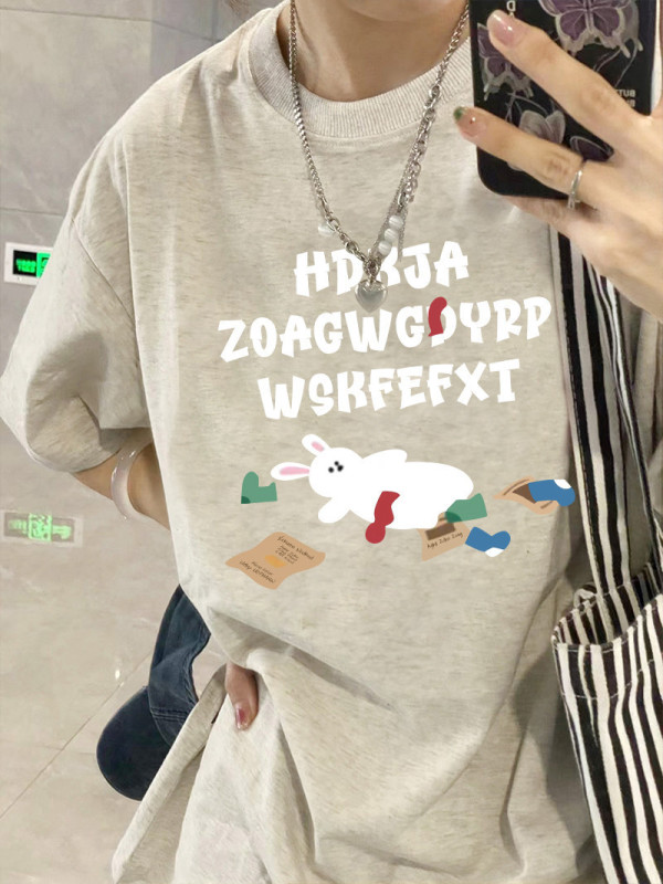 美式潮牌黑色短袖t恤女2025新款夏季宽松休闲oversize设计感上衣|undefined