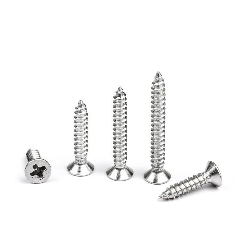 KA 니켈 도금 크로스 카운터 싱크 헤드 셀프 태핑 나사 플랫 헤드 나무 나사 작은 나사 패스너 M2M3M4M5 스팟 도매