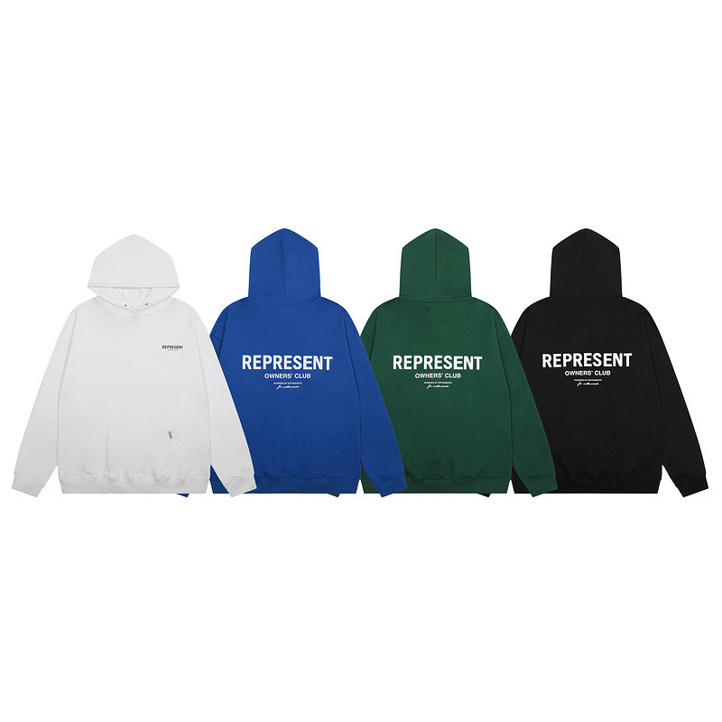 23s cross-border foreign trade supply American fashion brand REPRESENT basic letter printing men's and women's hooded loose sweater