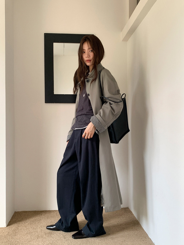 广州十三行2025秋季韩系莱赛尔气质通勤高腰直筒休闲长裤女02834|undefined