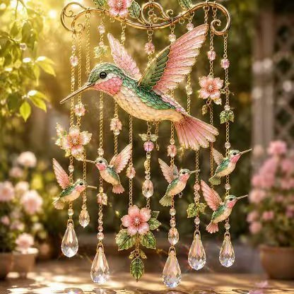 Colgante Graceful Hummingbird Wind Chime Elegante Hummingbird Wind Chime Jardín al aire libre