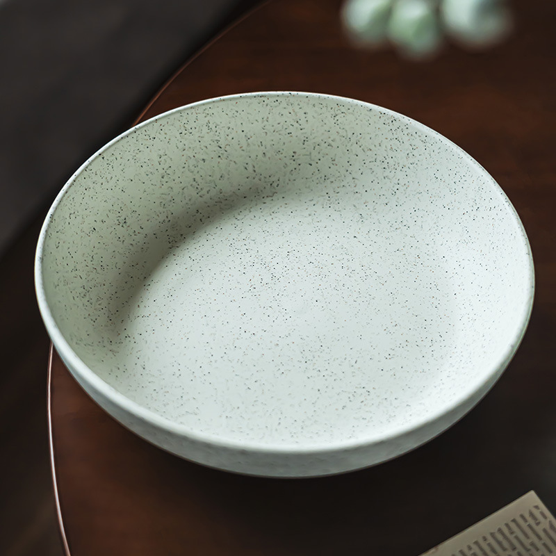 Retro sésamo esmaltado cerámica bocadillo práctico tazón grueso gran tazón redondo casero cubiertos tazón de carne de carne de comida occidental
