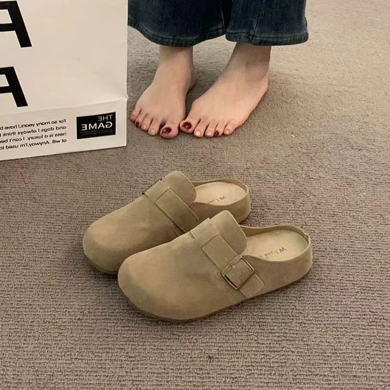 Обувь (Birkenstock) женская 2025 весна–осень, мюли с закрытым мысом, толсто подошва, регулируемая пряжка