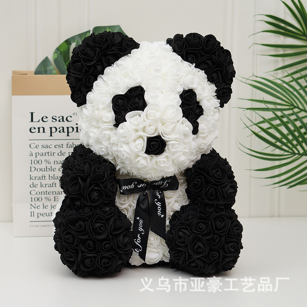 Día de San Valentín regalo Rosa oso ramo de Navidad eterna flor Rosa oso caja de regalo ramo corazón abrazando regalo de cumpleaños