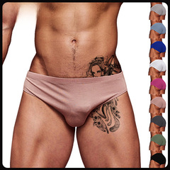 夏季薄款單層男士莫代爾三角褲簡約商務純色運動內褲低腰彈力底褲