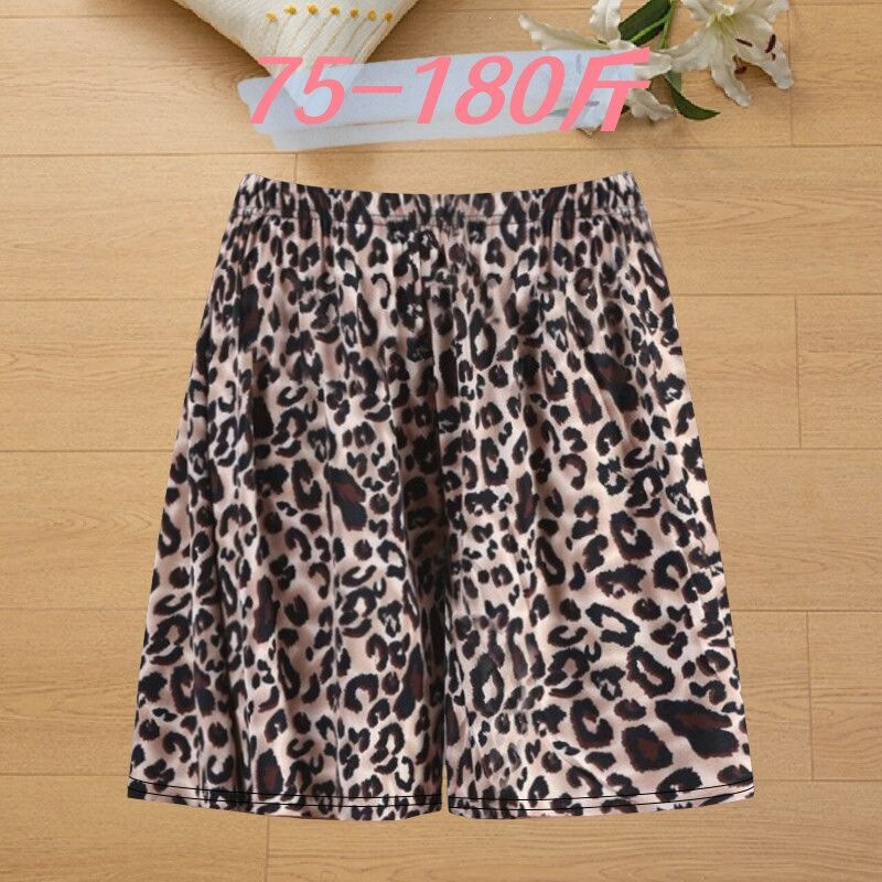 Cartoon Cute Printed Pajama Pants for Women, New Summer Thin Style, Home Wear Wide-Leg Shorts, Quick-Dry Loose Casual Pants, Plus Size