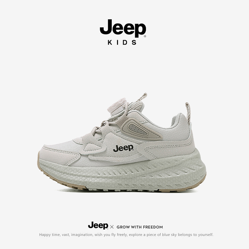 Jeep Kidsren's Shoes Kidsren's White Sports Shoes School Shoes 2025 New Autum Boys Outdoor Running Shoes Breathable Girls