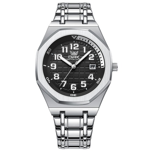 OPK brand fashionable quartz watch manufacturer dropshipping waterproof simple men's metal face steel strap wrist watch for men