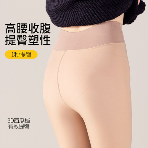 140cm tall and short, water-gloss socks, bare legs artifact, women's autumn and winter thickened velvet flesh-colored 185 lengthened leggings