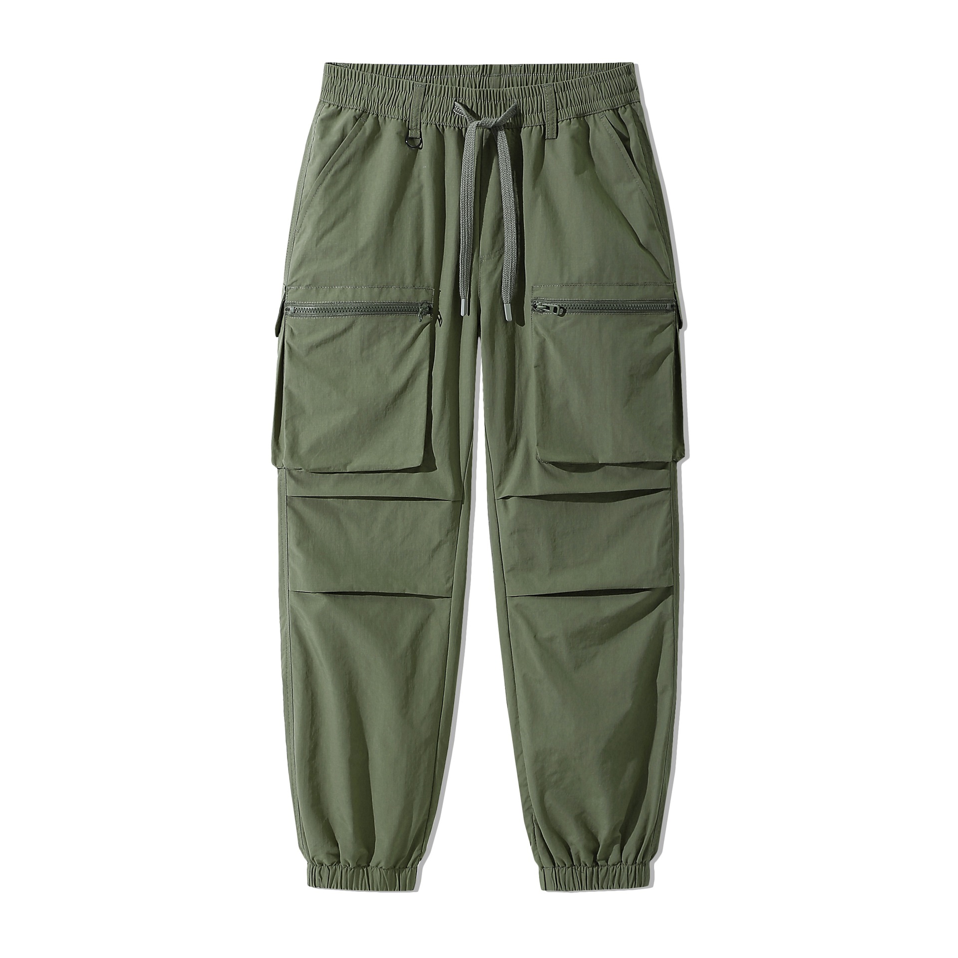 Men's Clothing Waterproof Casual Pants Loose Multi Pocket All match Cuffed Trousers_voghion.com