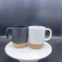 磨砂哑光黑色软木陶瓷杯