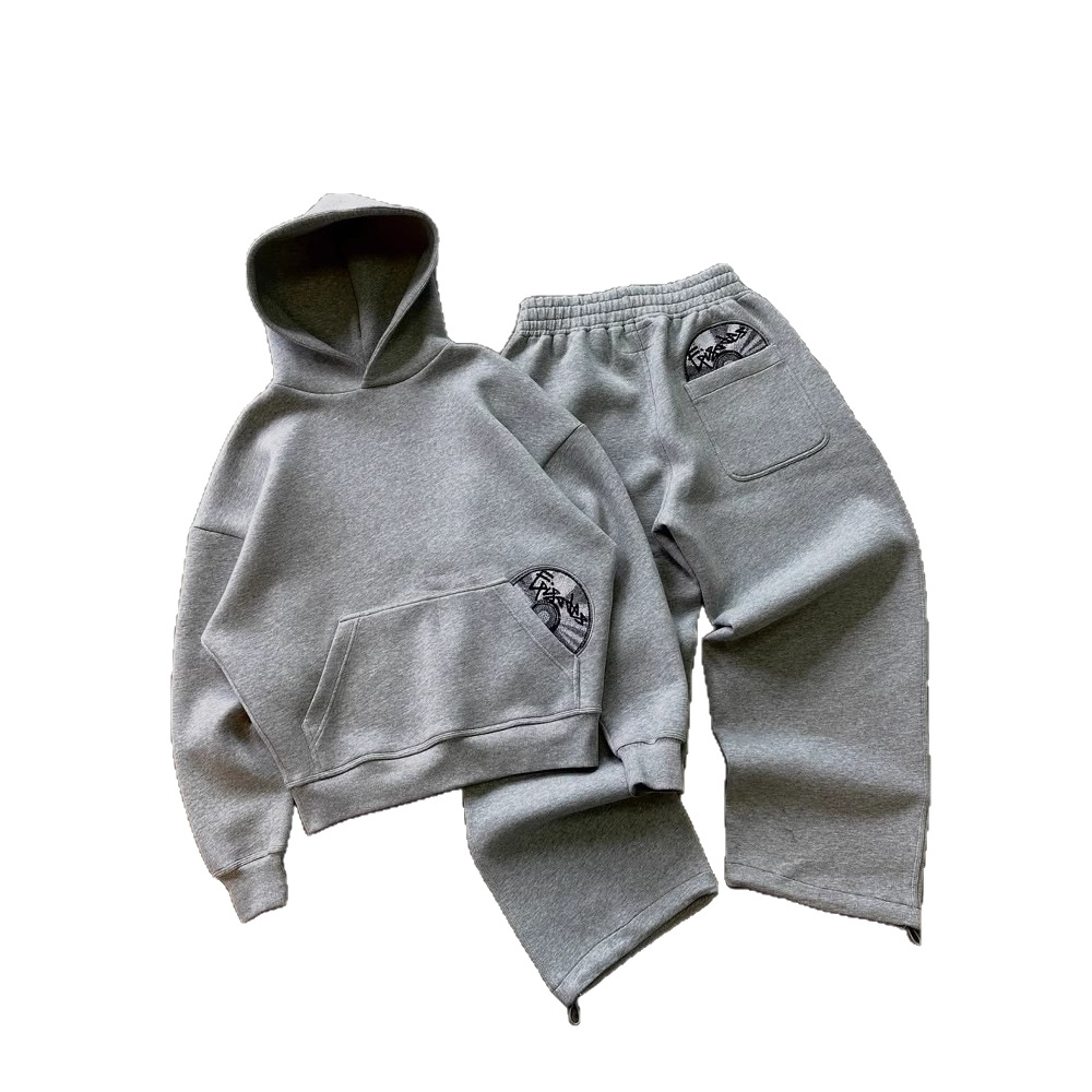 Buy A CD Print And Sweatpants Set, Long-sleeve Pullover Hoodie, Vintage Street Style Sweatshirt For Women, Spring_ecoleips.com