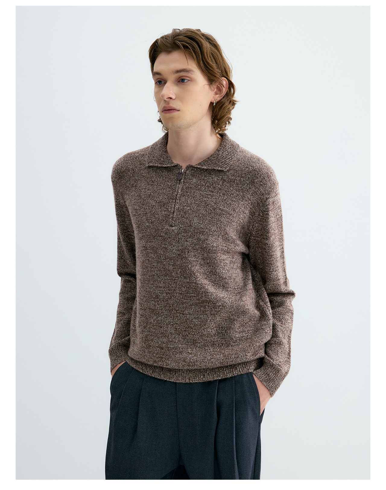 UNF 500g Half-Zip Polo Collar Sweater