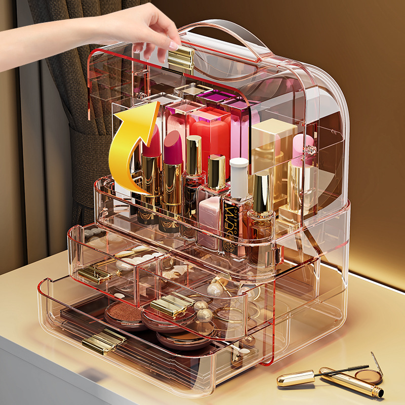 Caja de almacenamiento de cosméticos de alta calidad de gran capacidad de escritorio collar de estante de ropa de tocador caja de almacenamiento de lápiz labial image 3